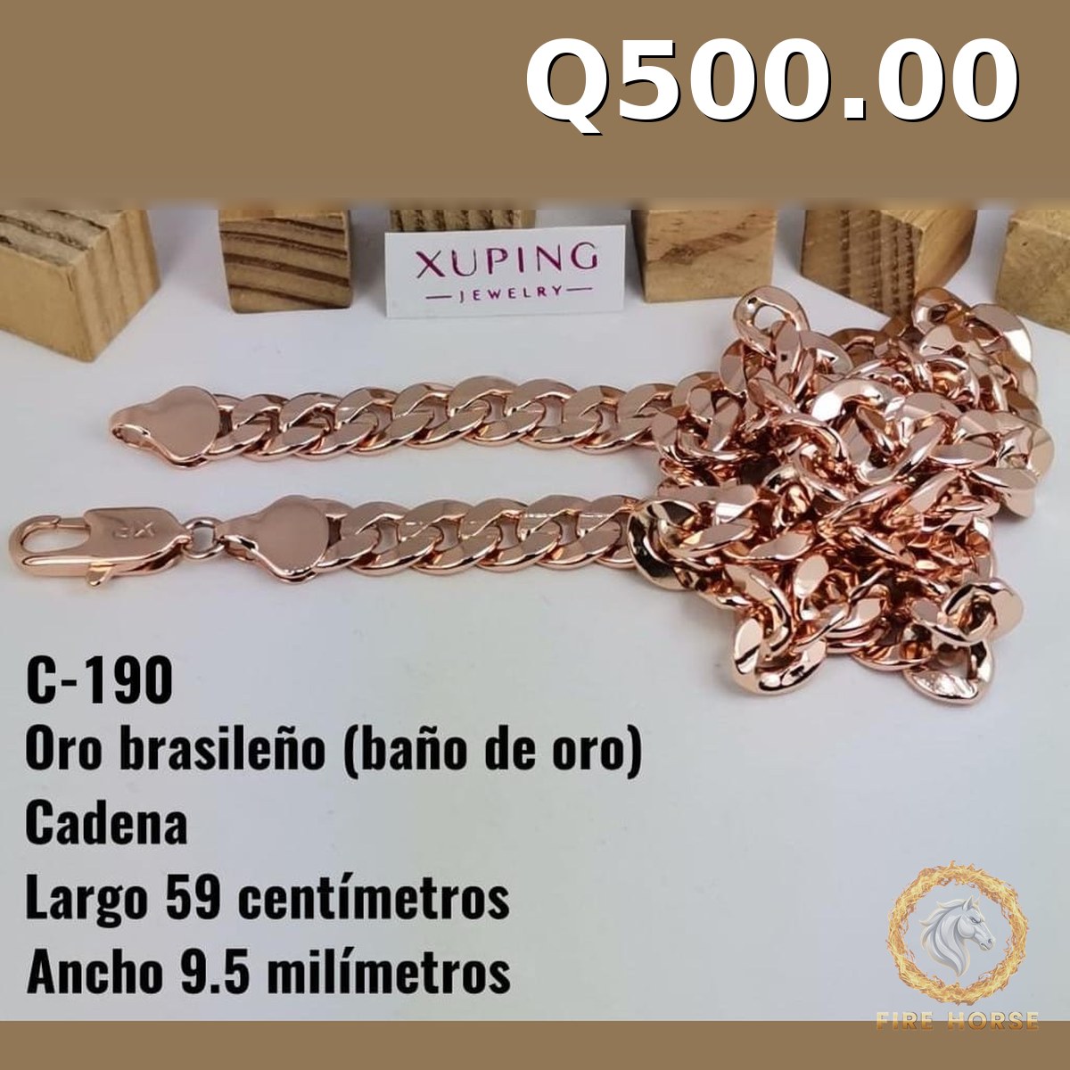 Cadena · Largo 59 cm / Ancho 9.5 mm