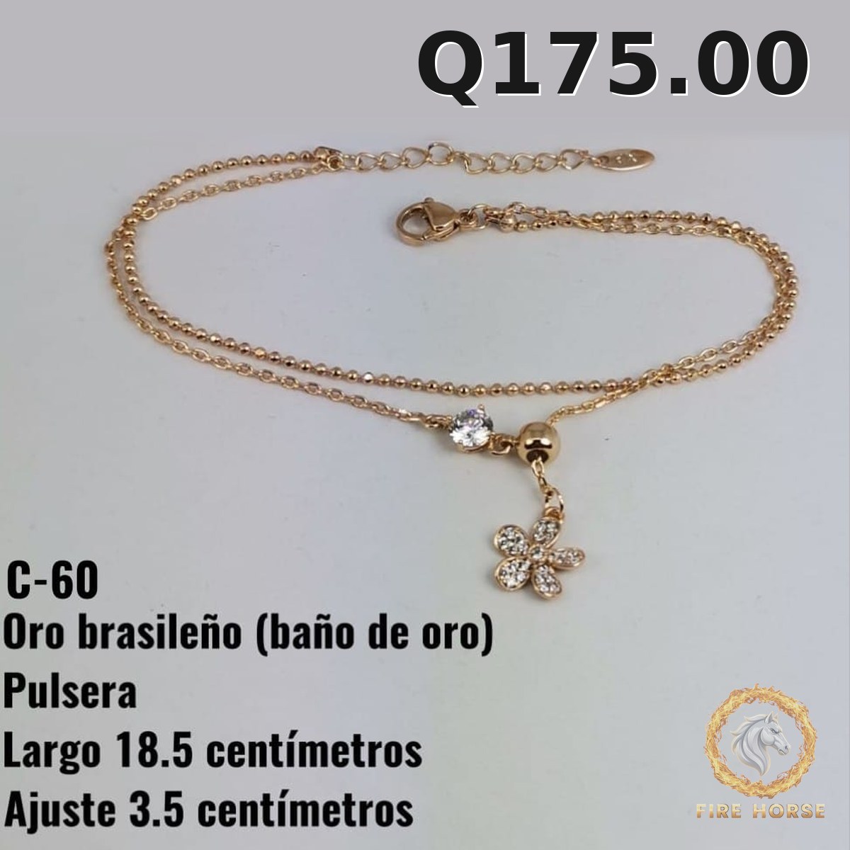 Pulsera C-60 · Largo 18.5 cm