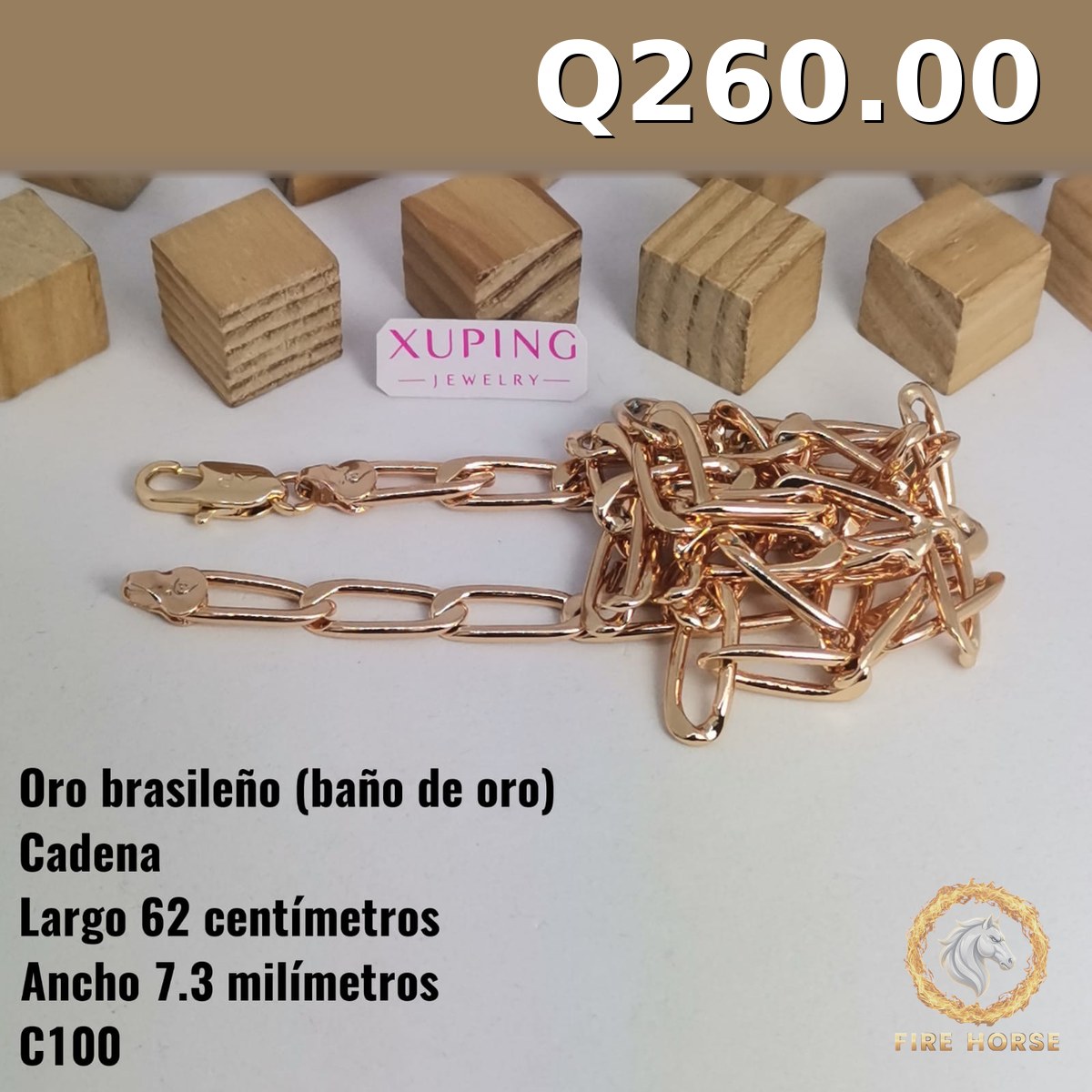 Cadena C-100 · Largo 62 cm / Ancho 7.3 mm