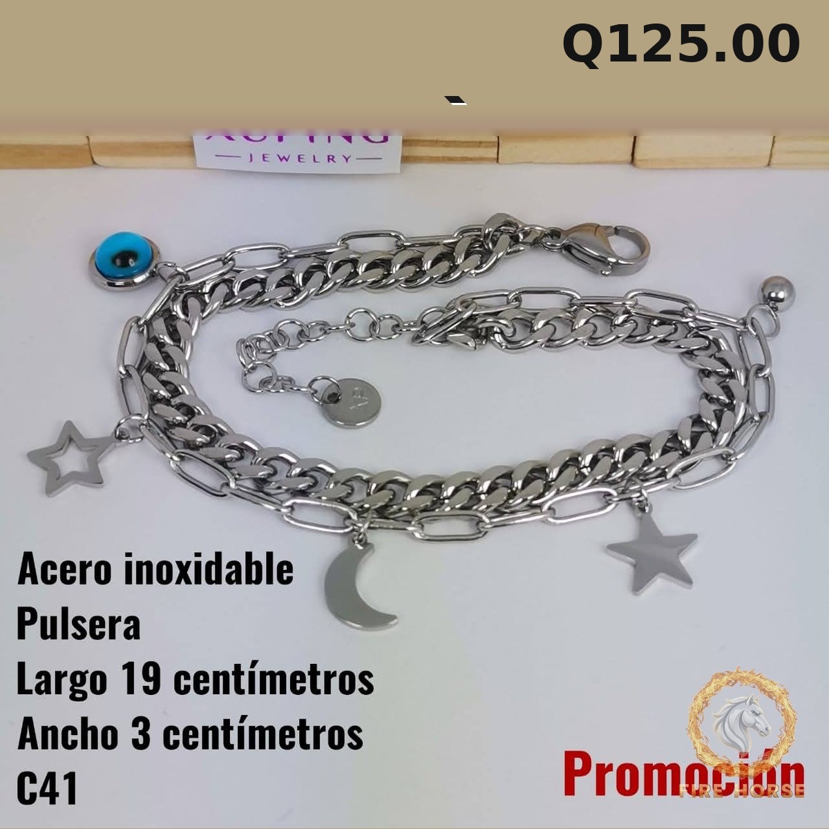 Pulsera C-41 · Largo 19 cm / Ancho 3 cm