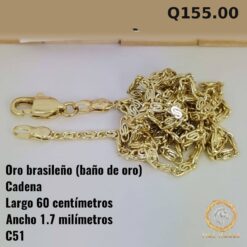 Cadena C-51 · Largo 60 cm / Ancho 1.7 mm