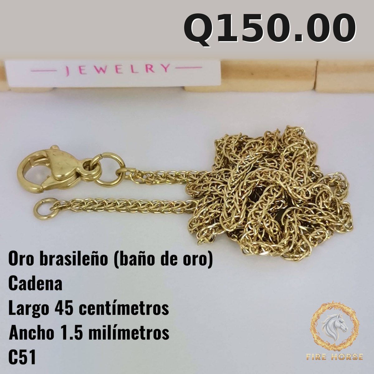 Cadena C-51 · Largo 45 cm / Ancho 1.5 mm