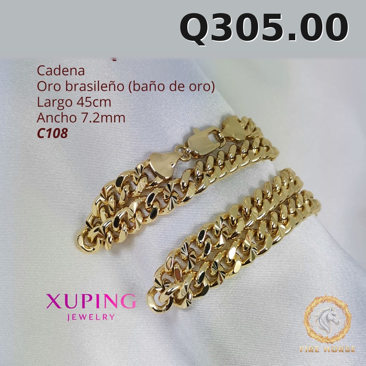 Cadena C-108 · Largo 45 cm / Ancho 7.2 mm