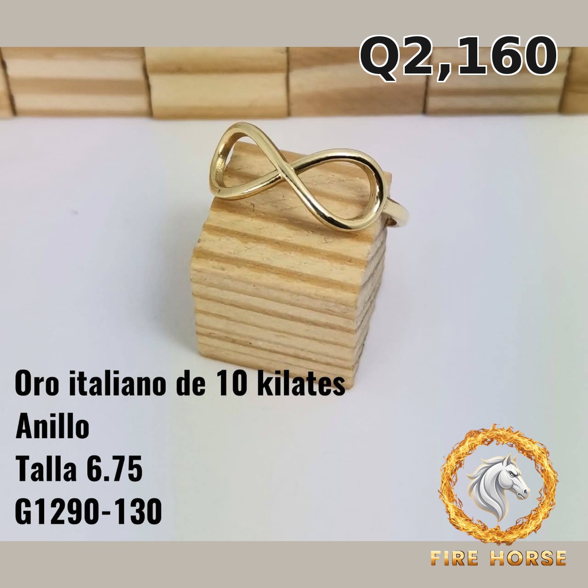 Anillo de oro italiano 10k — G1290-130