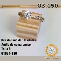 Anillo de compromiso de oro italiano 10k — G1884-190
