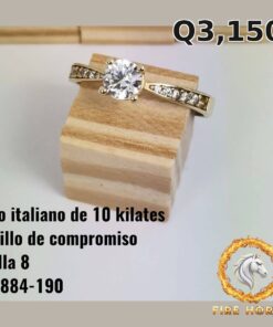 Anillo de compromiso de oro italiano 10k — G1884-190