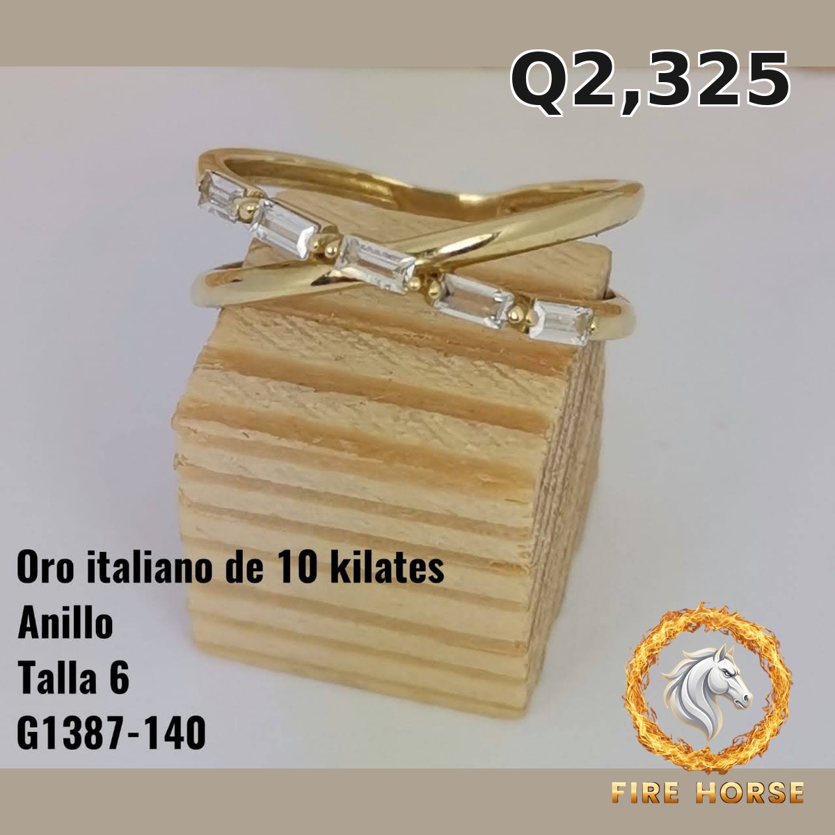 Anillo de oro italiano 10k — G1387-140