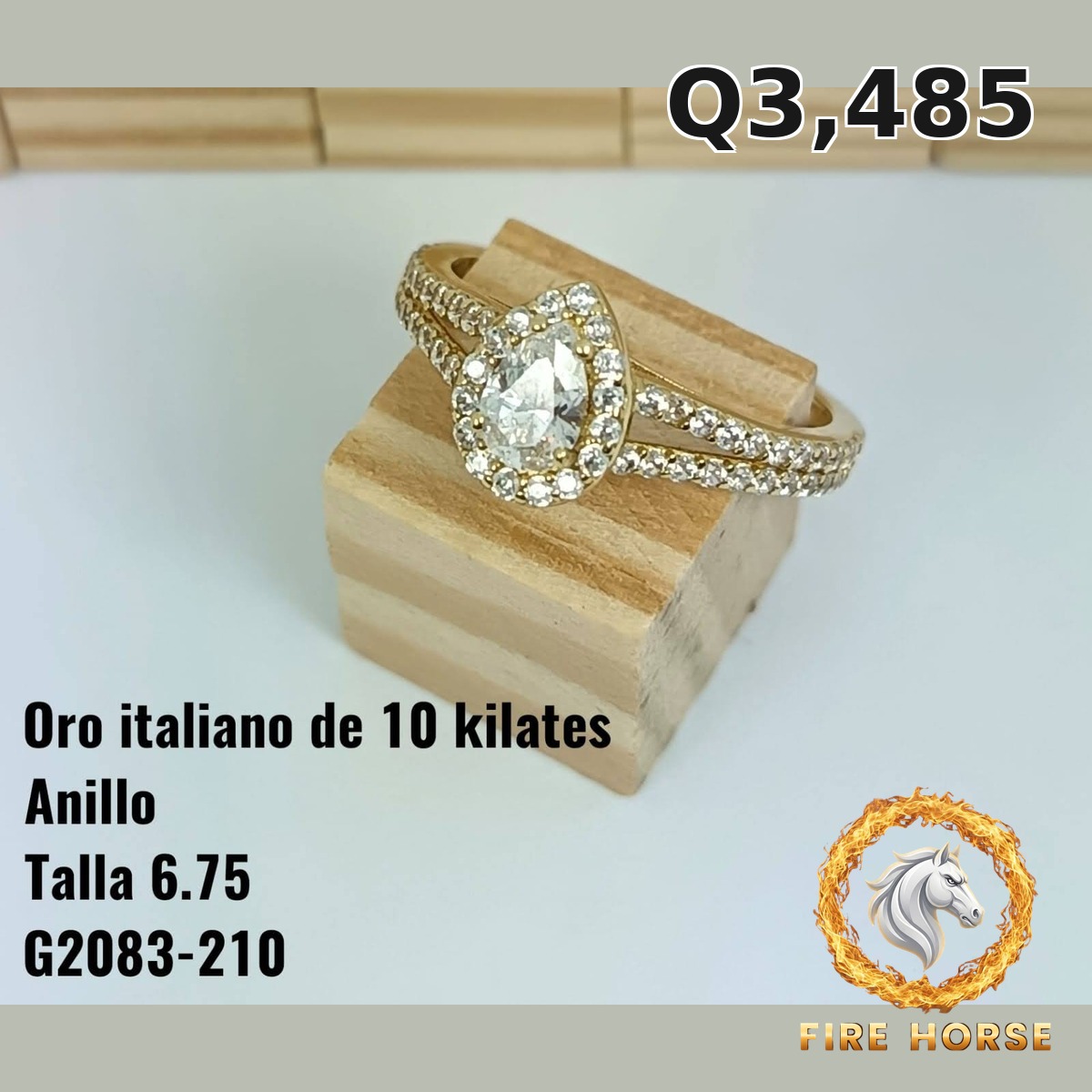 Anillo de oro italiano 10k — G2083-210