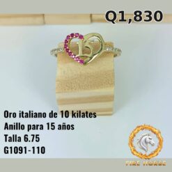 Anillo de 15 años de oro italiano 10k — G1091-110