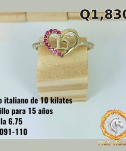 Anillo de 15 años de oro italiano 10k — G1091-110