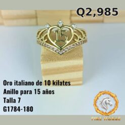 Anillo de 15 años de oro italiano 10k — G1784-180