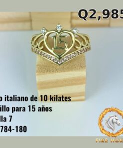Anillo de 15 años de oro italiano 10k — G1784-180