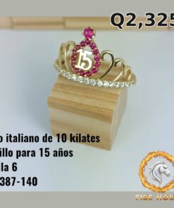Anillo de 15 años de oro italiano 10k — G1387-140