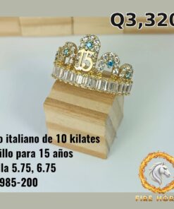 Anillo de 15 años de oro italiano 10k — G1985-200