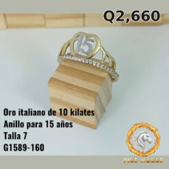 Anillo de 15 años de oro italiano 10k — G1589-160