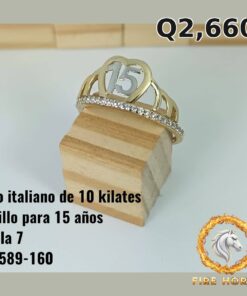 Anillo de 15 años de oro italiano 10k — G1589-160