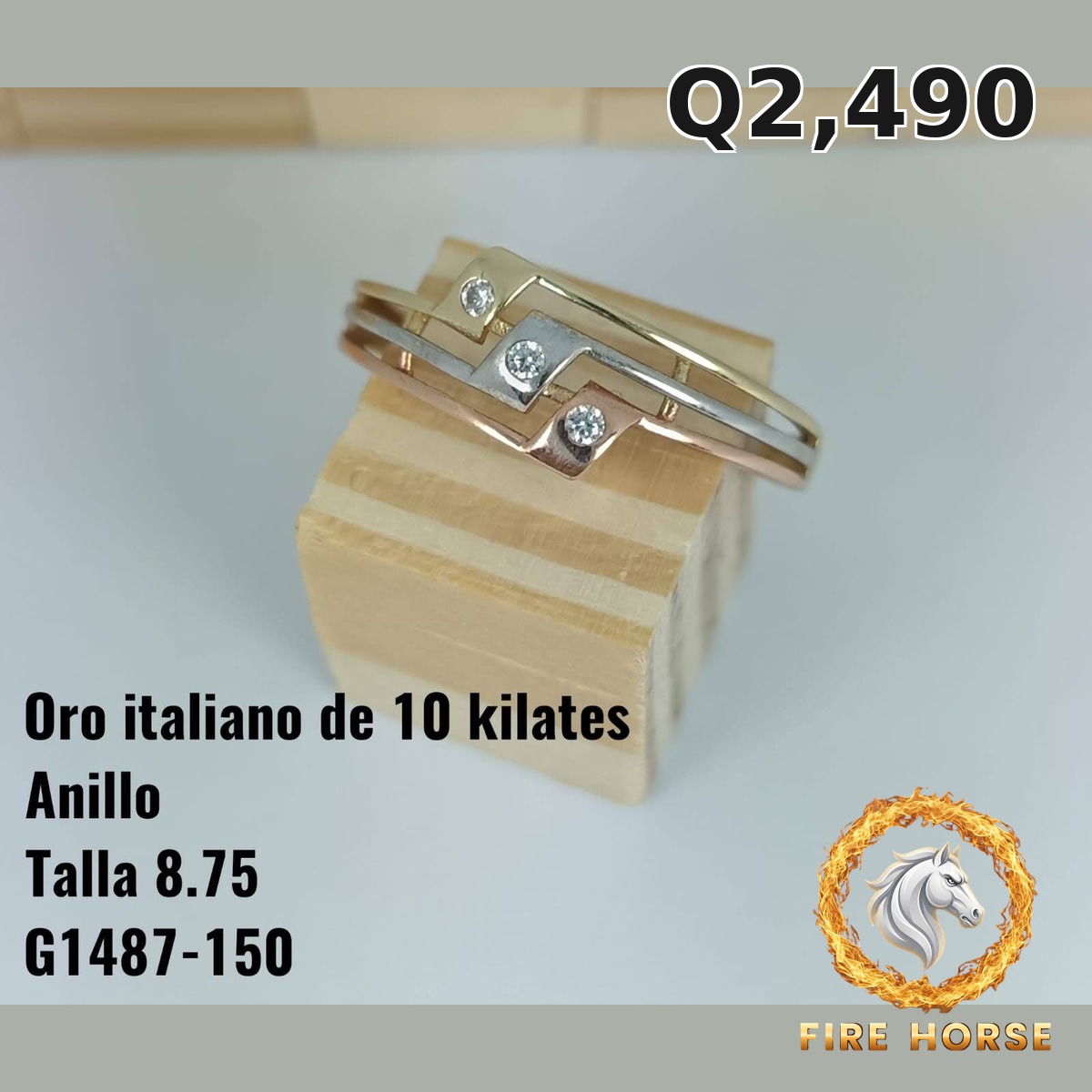 Anillo de oro italiano 10k — G1487-150