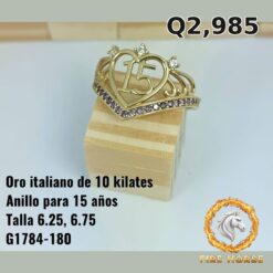 Anillo de 15 años de oro italiano 10k — G1784-180