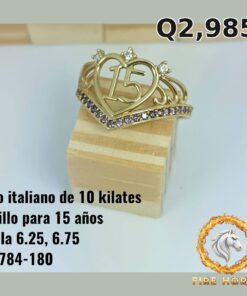Anillo de 15 años de oro italiano 10k — G1784-180