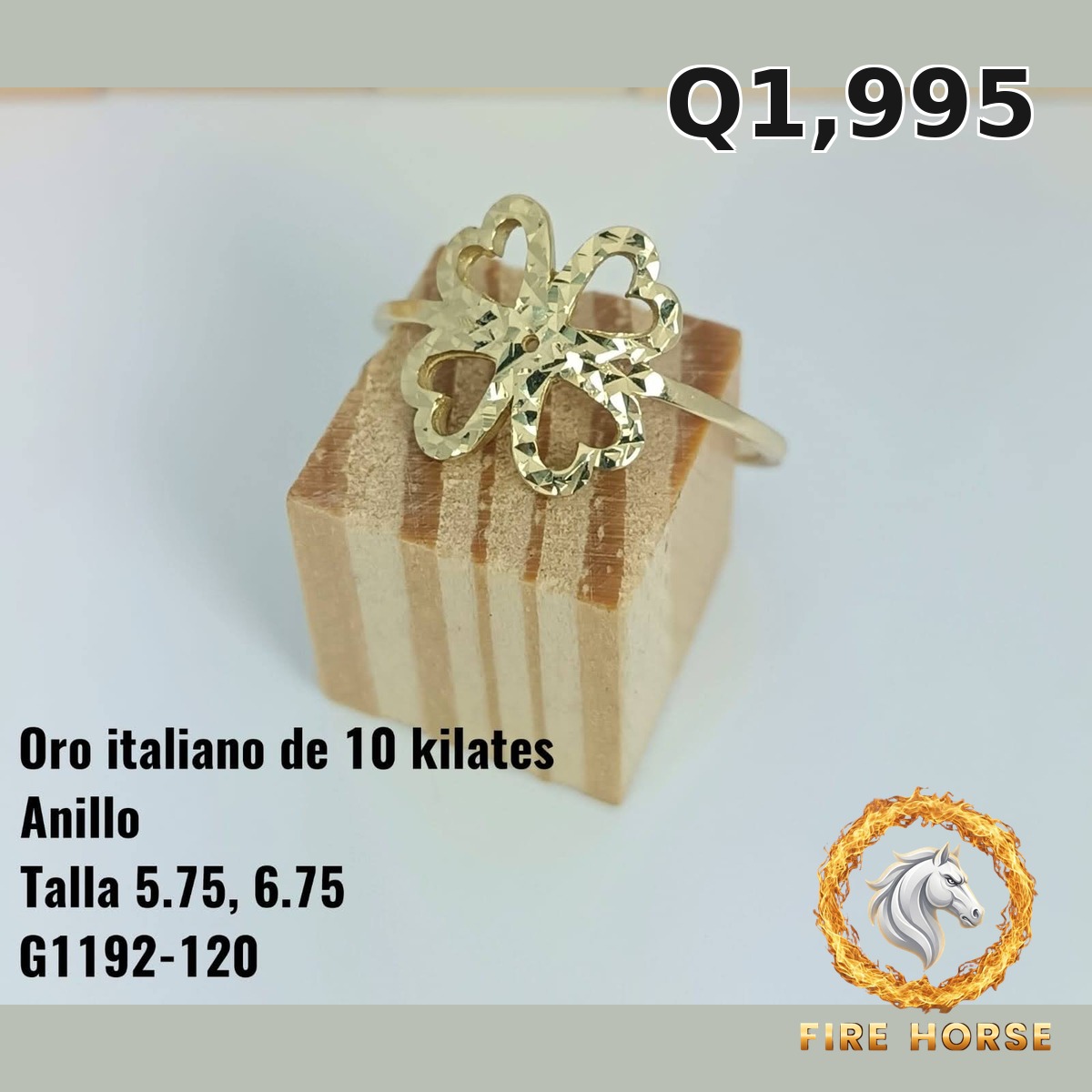 Anillo de oro italiano 10k — G1192-120
