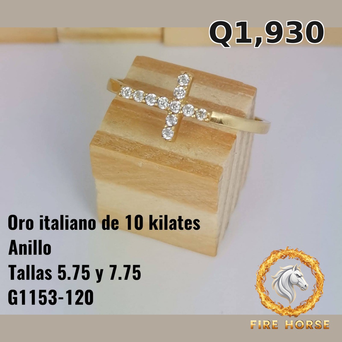 Anillo de oro italiano 10k — G1153-120