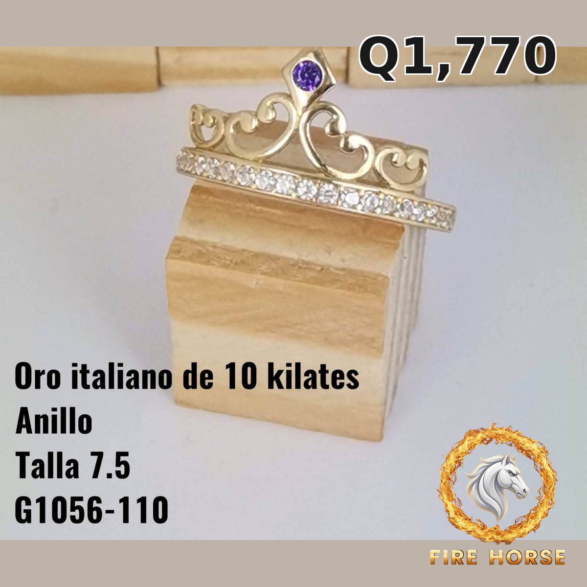 Anillo de oro italiano 10k — G1056-110