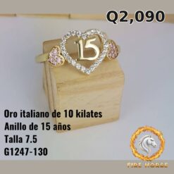Anillo de 15 años de oro italiano 10k — G1247-130