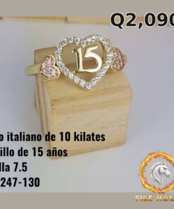 Anillo de 15 años de oro italiano 10k — G1247-130
