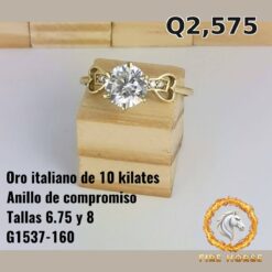 Anillo de compromiso de oro italiano 10k — G1537-160