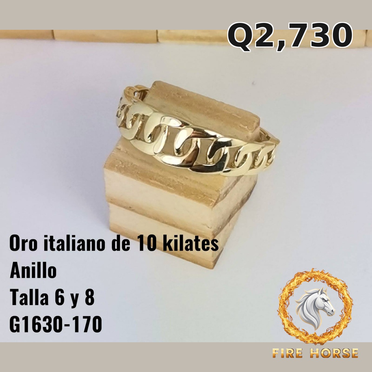 Anillo de oro italiano 10k — G1630-170