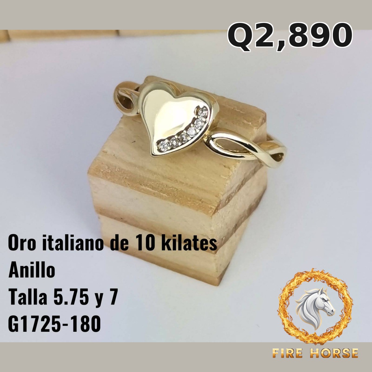 Anillo de oro italiano 10k — G1725-180