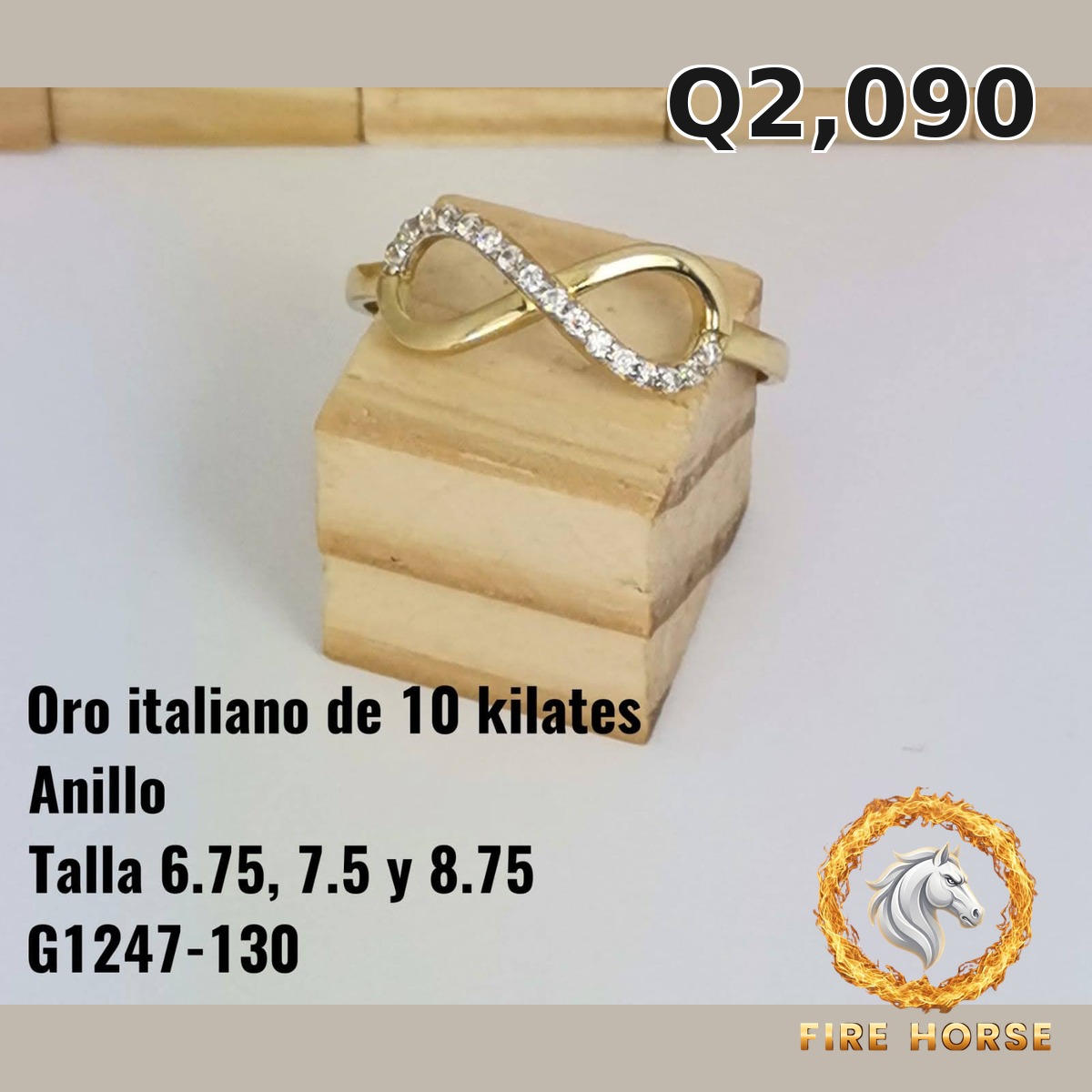 Anillo de oro italiano 10k — G1247-130