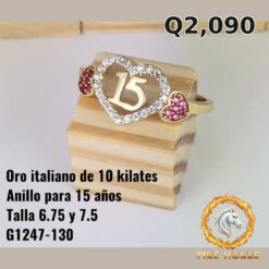 Anillo de 15 años de oro italiano 10k — G1247-130