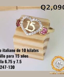 Anillo de 15 años de oro italiano 10k — G1247-130