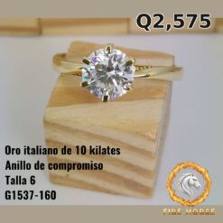 Anillo de compromiso de oro italiano 10k — G1537-160