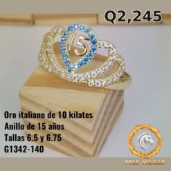 Anillo de 15 años de oro italiano 10k — G1342-140