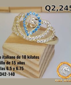 Anillo de 15 años de oro italiano 10k — G1342-140
