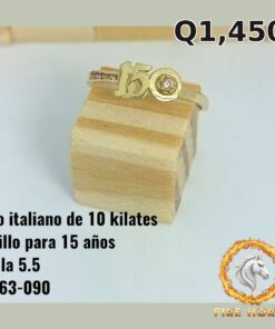 Anillo de 15 años de oro italiano 10k — G863-090