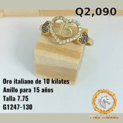 Anillo de 15 años de oro italiano 10k — G1247-130
