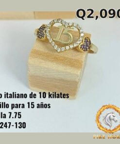 Anillo de 15 años de oro italiano 10k — G1247-130