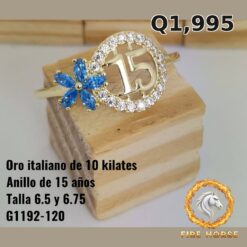 Anillo de 15 años de oro italiano 10k — G1192-120