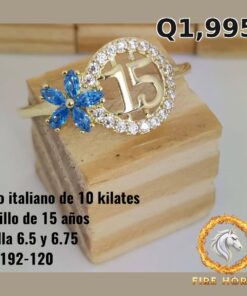 Anillo de 15 años de oro italiano 10k — G1192-120