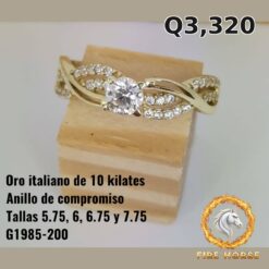 Anillo de compromiso de oro italiano 10k — G1985-200