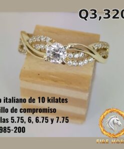 Anillo de compromiso de oro italiano 10k — G1985-200