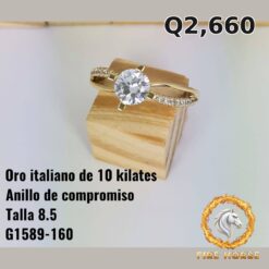 Anillo de compromiso de oro italiano 10k — G1589-160