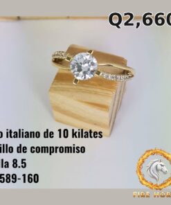 Anillo de compromiso de oro italiano 10k — G1589-160