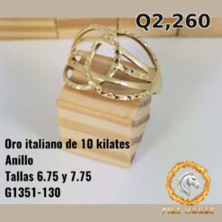 Anillo de oro italiano 10k — G1351-130