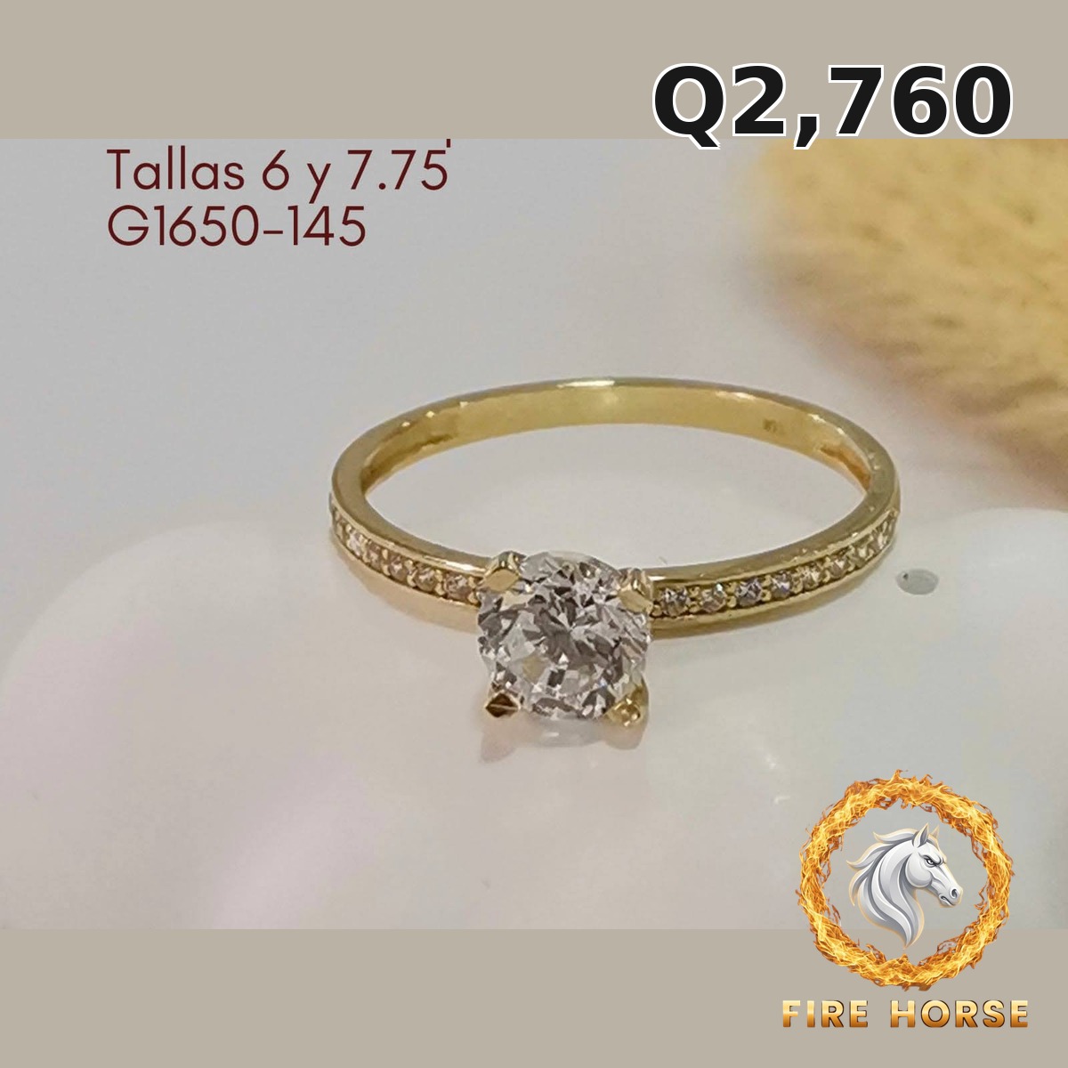Anillo de compromiso de oro italiano 10k — G1650-145