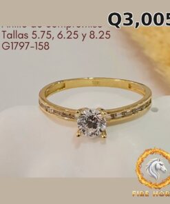 Anillo de compromiso de oro italiano 10k — G1797-158