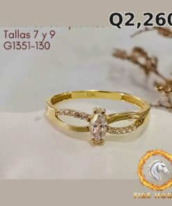 Anillo de compromiso de oro italiano 10k — G1351-130